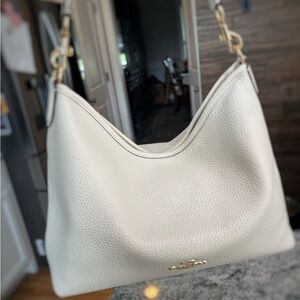 **SOLD** Coach Laurel Pebbled Leather Hobo Bag in Chalk, Regular/Medium size
